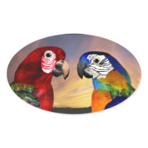 HYPER PARROTS / RED AND BLUE ARA ovale