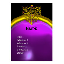 HYPER VALENTINE  AMETHYST MONOGRAM  yellow purple Business Cards