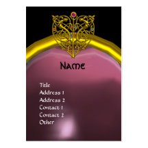 HYPER VALENTINE  AMETHYST MONOGRAM  yellow purple Business Card
