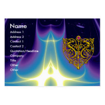 HYPER VALENTINE / Gold Heart in Bright Blue Purple Business Cards