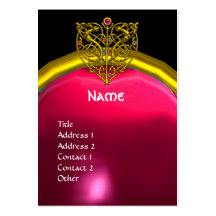 HYPER VALENTINE RUBY MONOGRAM  yellow red pink Business Card