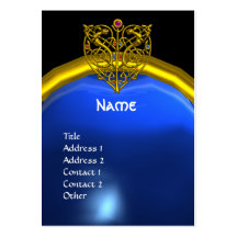 HYPER VALENTINE SAPPHIRE MONOGRAM  yellow blue Business Cards