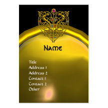 HYPER VALENTINE TOPAZ MONOGRAM yellow black Business Card Templates