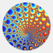 Hypnotic portal - Fractal Round Stickers