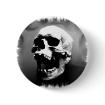 Hysteriskull Laughing Human Skull Button