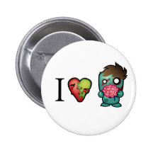 I <3 Brains- Zombies Are Everywhere! Button