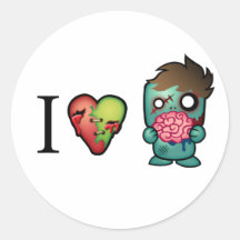 I <3 Brains- Zombies Are Everywhere! Sticker