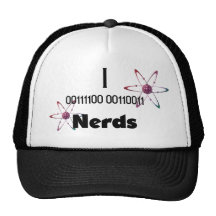 I <3 Nerd (Binary) With Atoms Trucker Hats