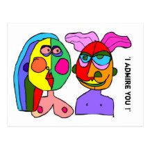 'i admire you !' post cards