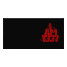 I Am 1337. Deep Red Text. Leet Gamer. Custom Photo Card
