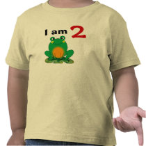 I am 2 years old today (cartoon green frog)