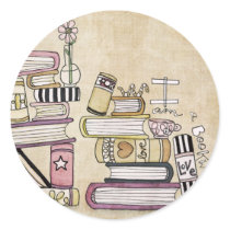 i am a bookworm round stickers