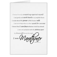 I Am a Marathoner - Good Luck Greeting Card