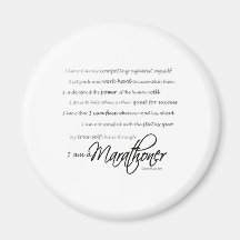 I am a Marathoner - Script Magnets