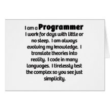 I Am A Programmer Cards
