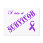 I am a Survivor - Purple Ribbon postcards