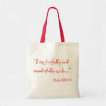 "I am fearfully and wonderfully made" Bag