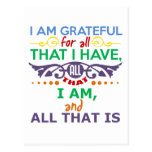I Am Grateful Postcard