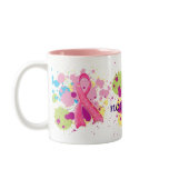 I am not afraid pink ribbon splat Mug