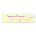 i am not insane, i am a squirrel bumper stickers