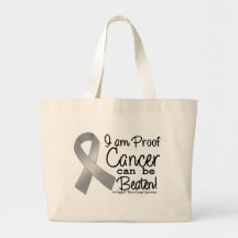 I Am Proof Brain Cancer Can Be Beaten Canvas Bags