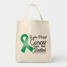 I Am Proof Liver Cancer Can Be Beaten Canvas Bags