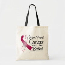 I Am Proof Throat Cancer Can Be Beaten Tote Bag