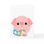 "I am sorry" Cute Cartoon Piglet Greeting Card