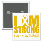I am Strong - I am a Survivor - Appendix Cancer Buttons