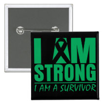 I am Strong - I am a Survivor - Liver Disease Pinback Button