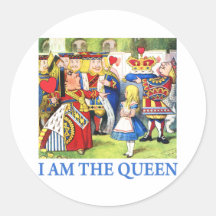 I AM THE QUEEN OF WONDERLAND ROUND STICKER
