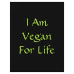 I Am Vegan For Life. Green. Slogan. Custom flyers