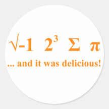 I ate pi round stickers