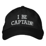 I Be Captain. Black and White. embroidered hats