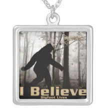 I Believe Bigfoot Lives Personalized Necklace