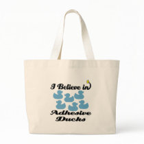 i believe in adhesive ducks canvas bag