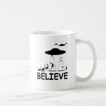 I believe in aliens coffee mug
