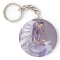 I Believe in Angels Keychain