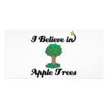 i believe in apple trees customized photo card