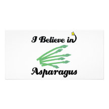 i believe in asparagus customized photo card