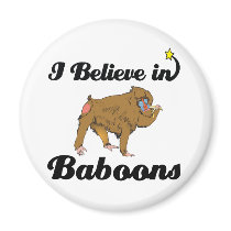 i believe in baboons refrigerator magnets