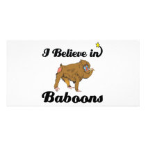i believe in baboons photo card template