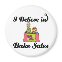 i believe in bake sales refrigerator magnets