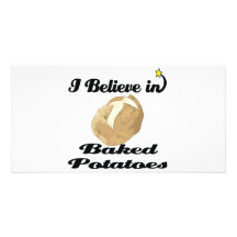 i believe in baked potatoes photo card template