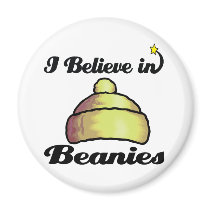 i believe in beanies refrigerator magnets