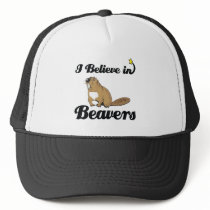 i believe in beavers mesh hat