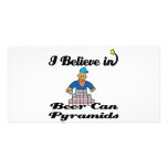 i believe in beer can pyramids photo cards