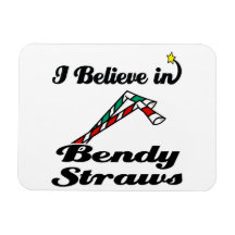 i believe in bendy straws vinyl magnet