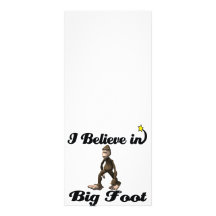 i believe in big foot full color rack card