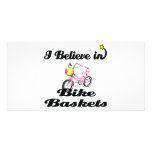 i believe in bike baskets customized photo card